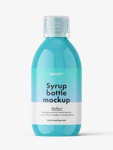Glossy syrup bottle mockup / 300 ml