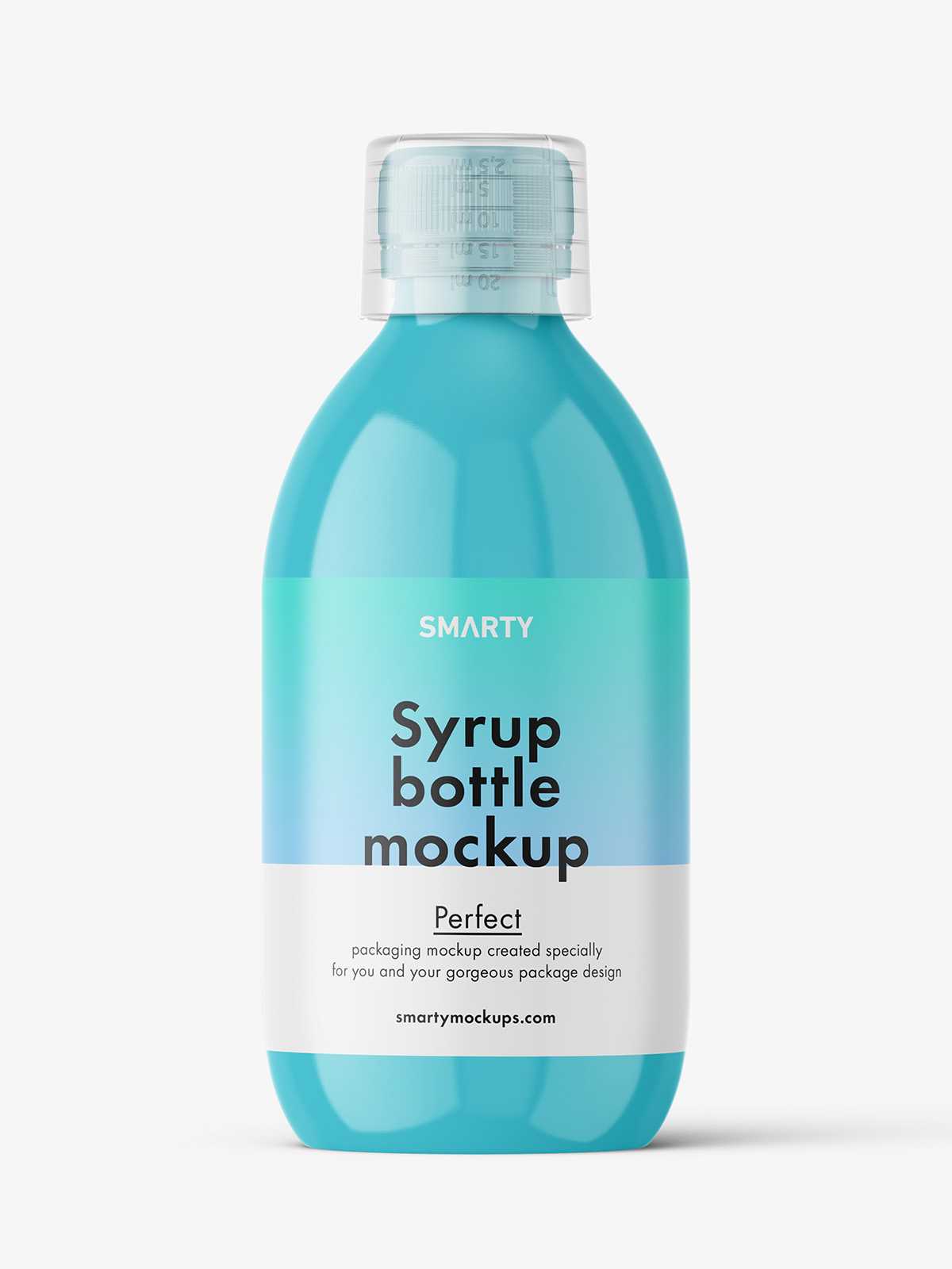 Glossy syrup bottle mockup / 300 ml