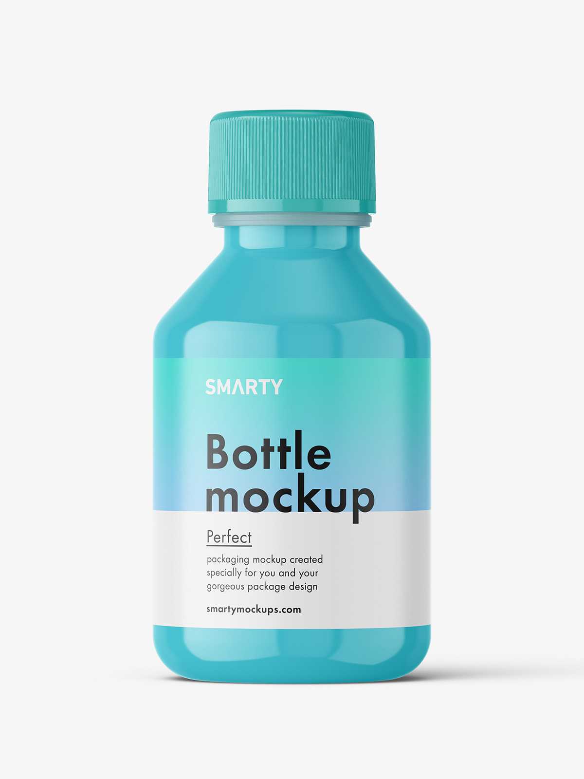 Glossy syrup bottle mockup