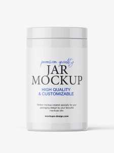 Glossy tall jar mockup