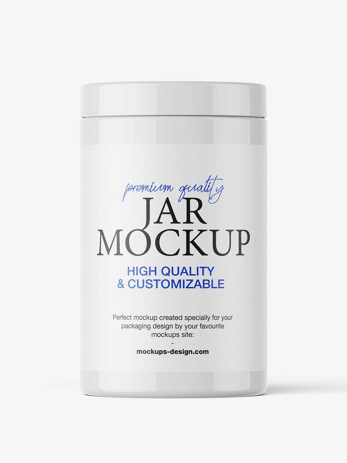 Glossy tall jar mockup