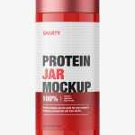 Glossy tall jar mockup