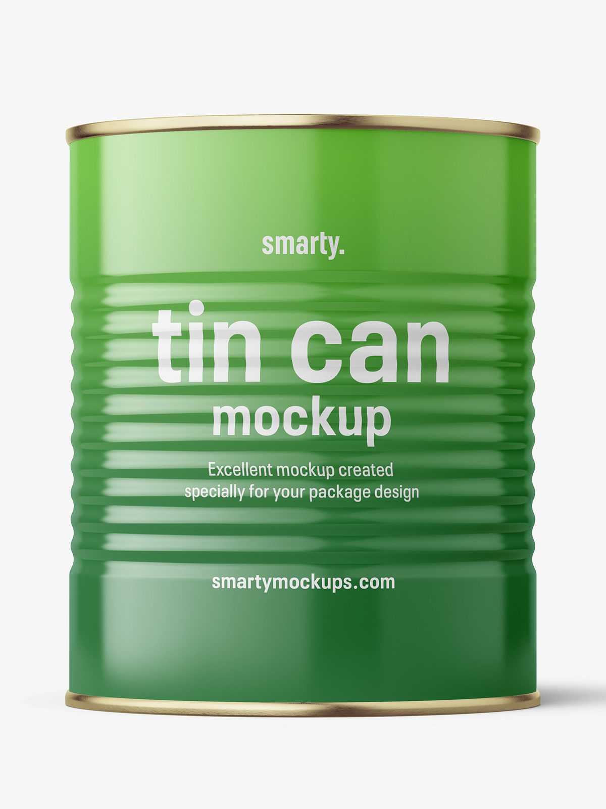 Glossy tin can mockup / 1062 ml