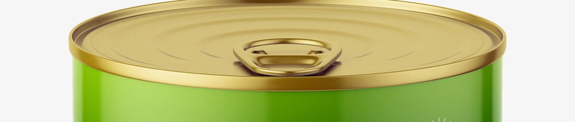 Glossy tin can mockup