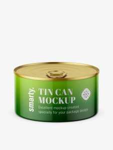 Glossy tin can mockup