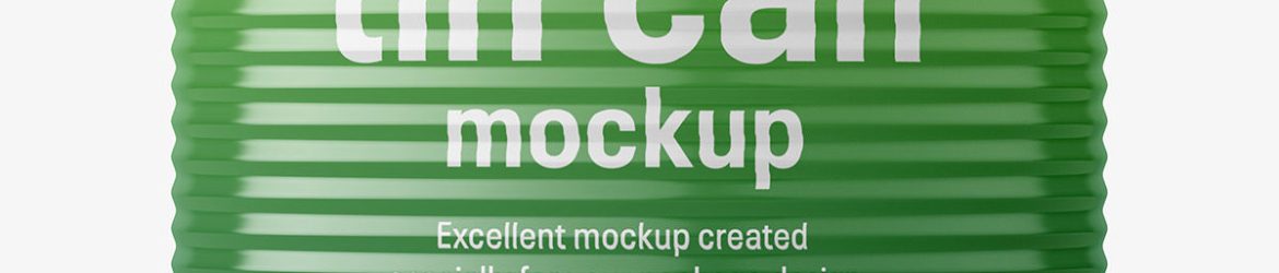 Glossy tin can mockup / 2650 ml