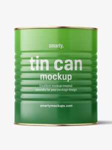 Glossy tin can mockup / 3100 ml