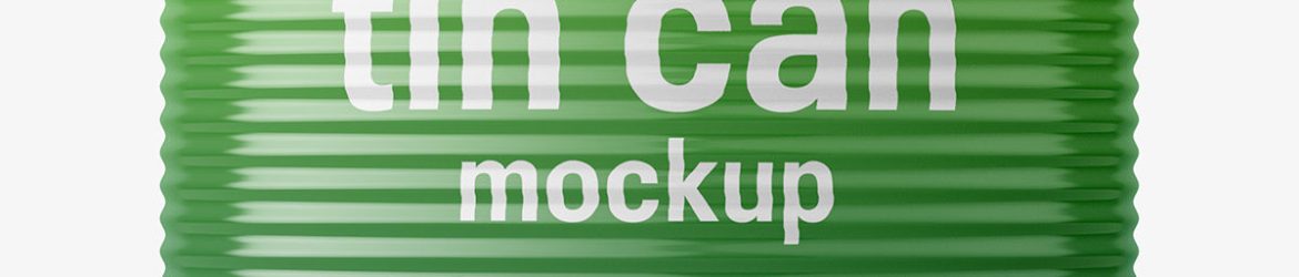 Glossy tin can mockup / 425 ml