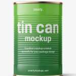 Glossy tin can mockup / 425 ml - Free PSD Download Glossy tin can mockup / 425 ml