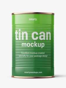 Glossy tin can mockup / 425 ml