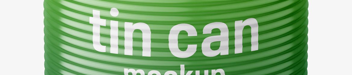 Glossy tin can mockup / 425 ml / Top view Glossy tin can mockup / 425 ml / Top view