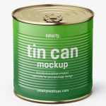 Glossy tin can mockup / 425 ml / Top view - Free PSD Download Glossy tin can mockup / 425 ml / Top view