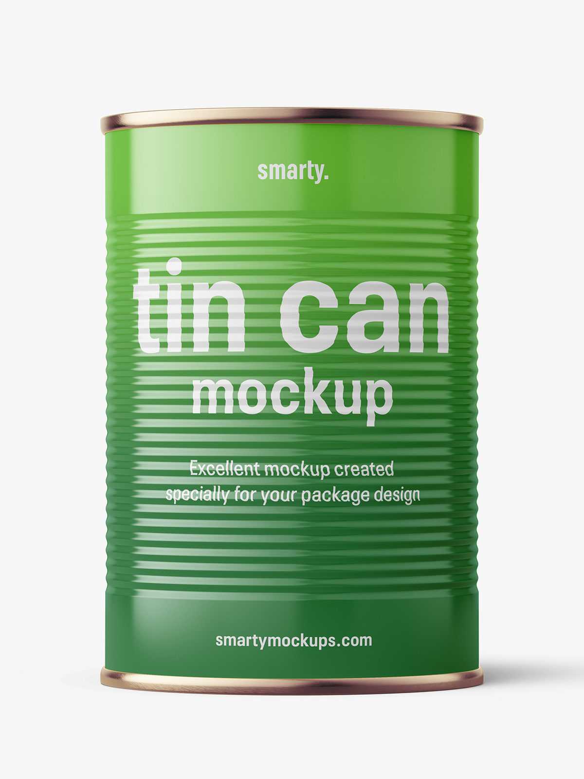 Glossy tin can mockup / 425 ml