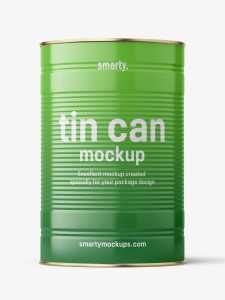 Glossy tin can mockup / 4250 ml