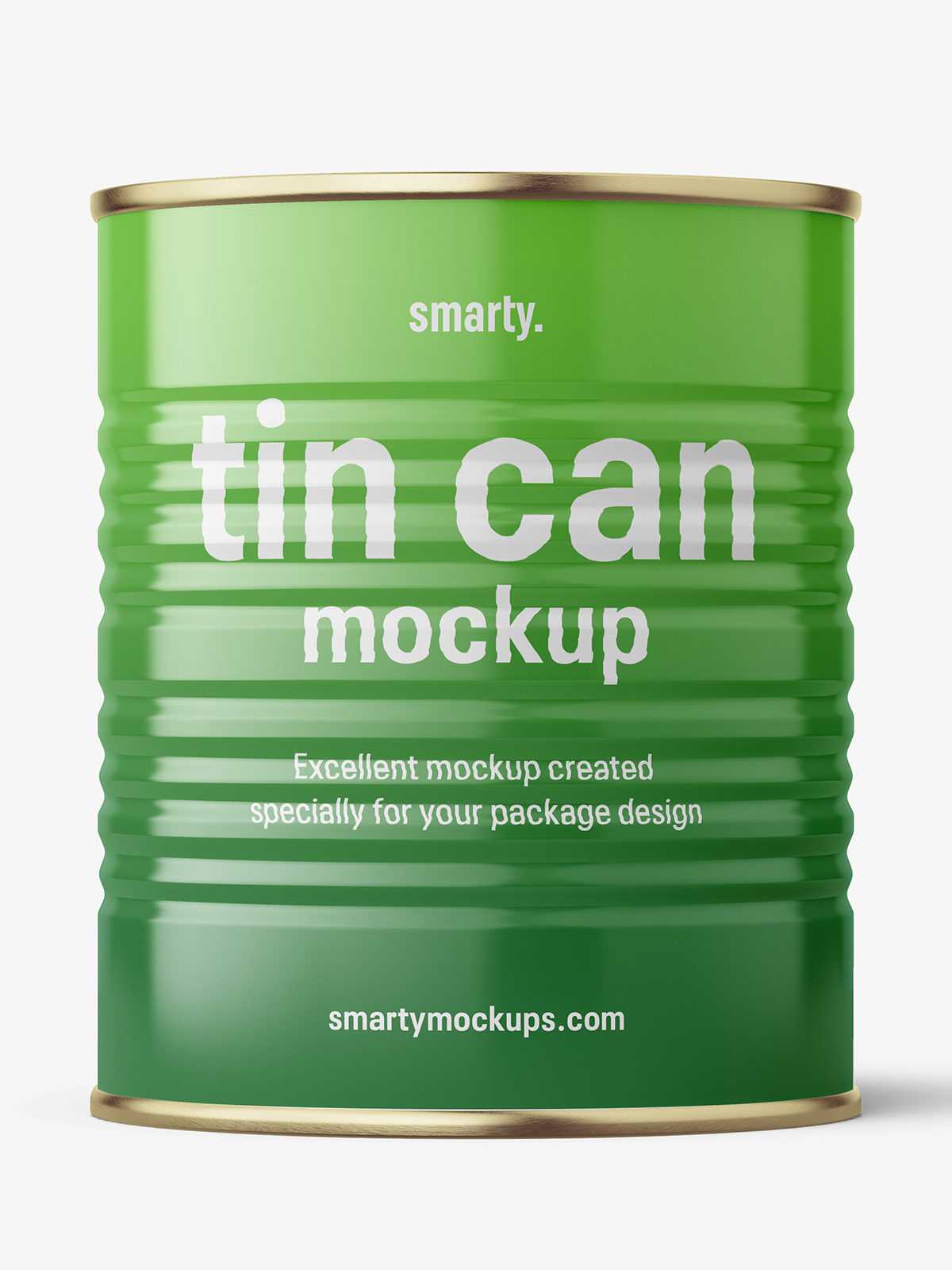 Glossy tin can mockup / 850 ml