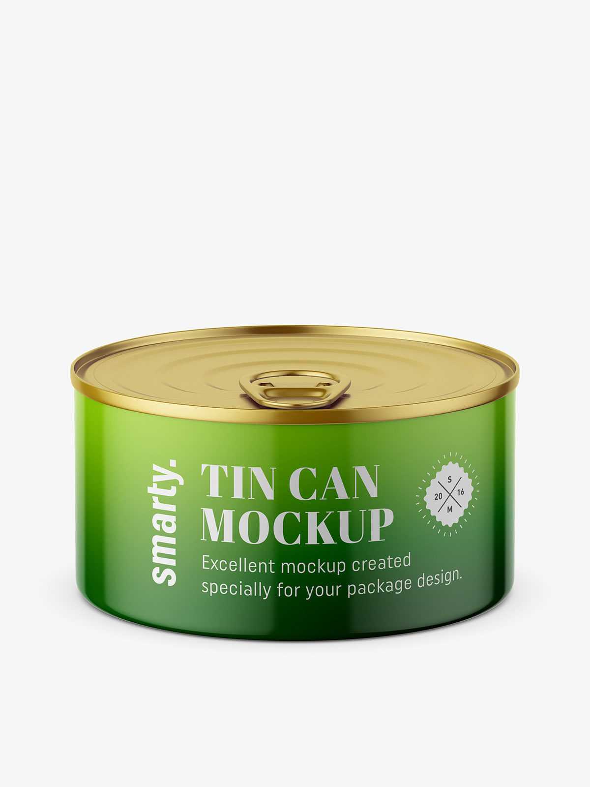 Glossy tin can mockup