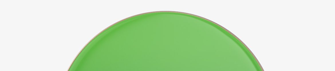 Glossy tin cream jar mockup / top and front view