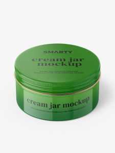 Glossy tin jar mockup