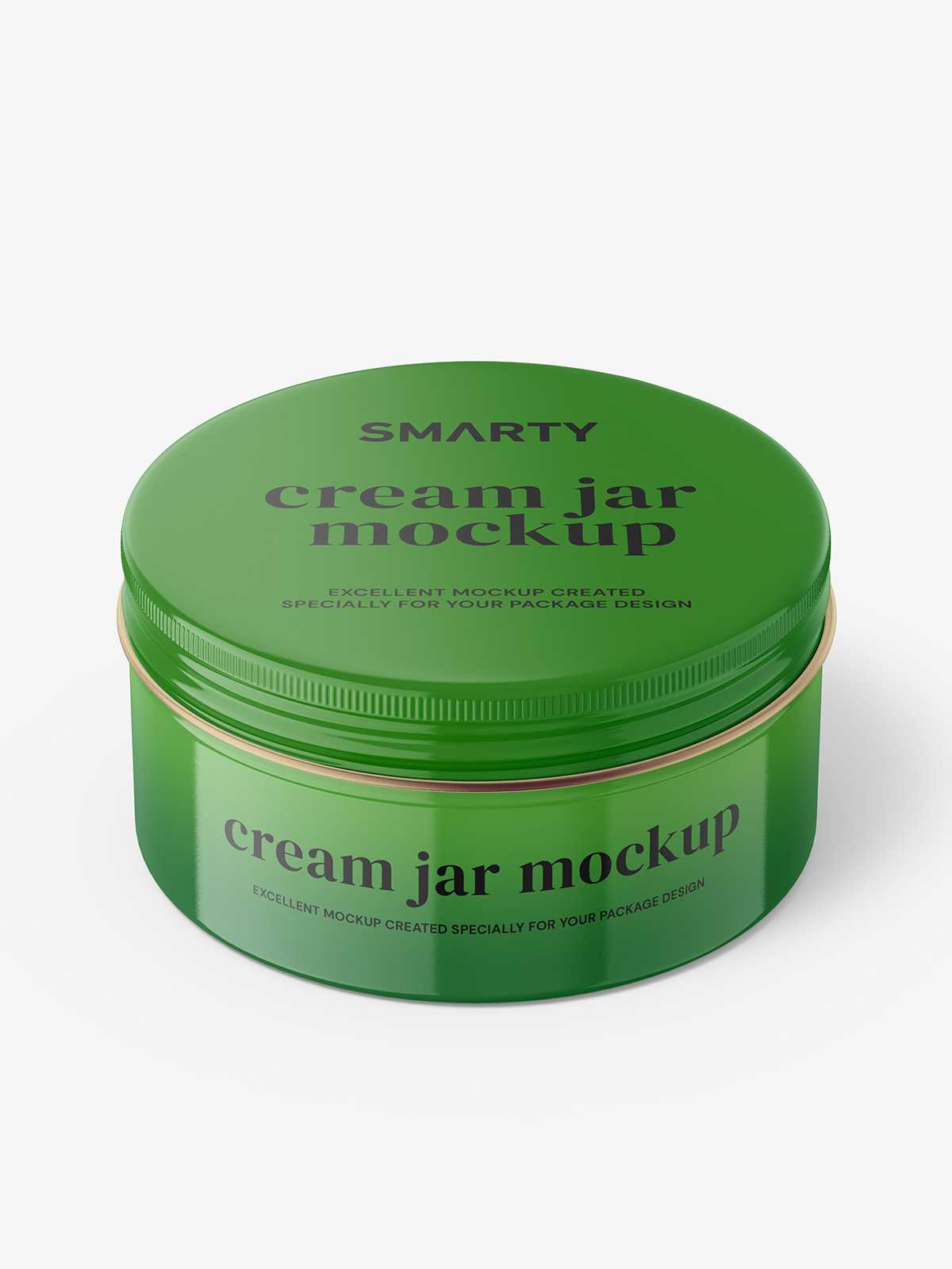 Glossy tin jar mockup