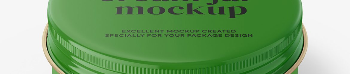 Glossy tin jar mockup
