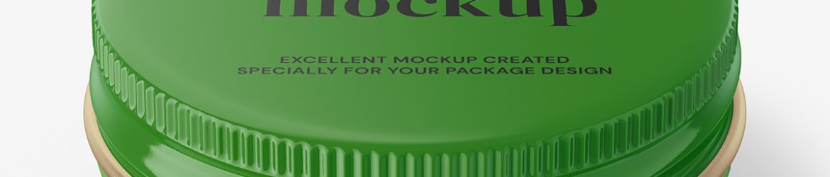 Glossy tin jar mockup