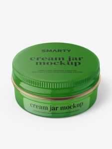 Glossy tin jar mockup