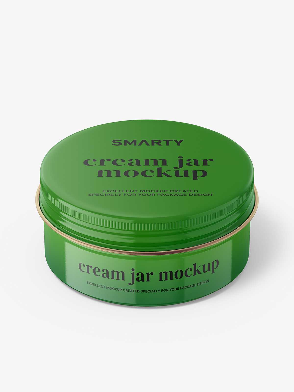 Glossy tin jar mockup