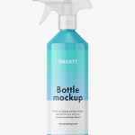 Glossy trigger spray bottle mockup