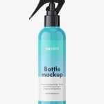 Glossy trigger spray bottle mockup