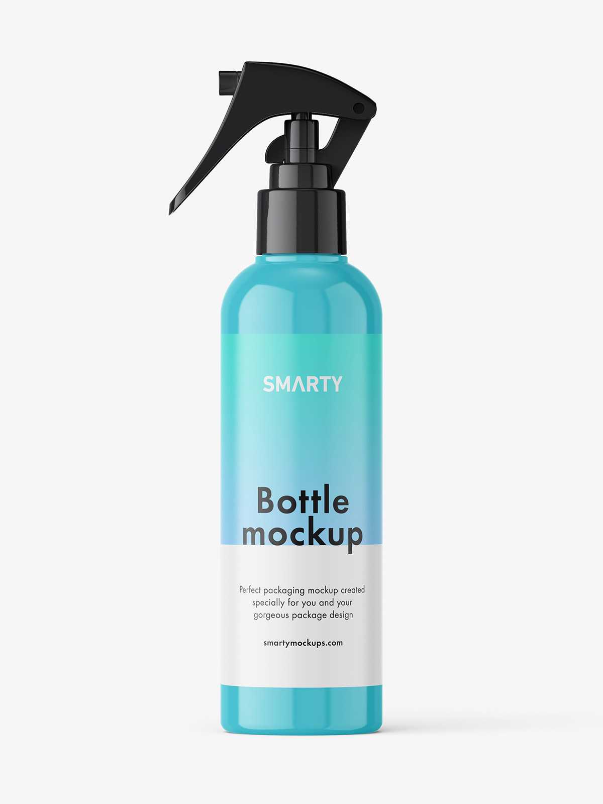 Glossy trigger spray bottle mockup