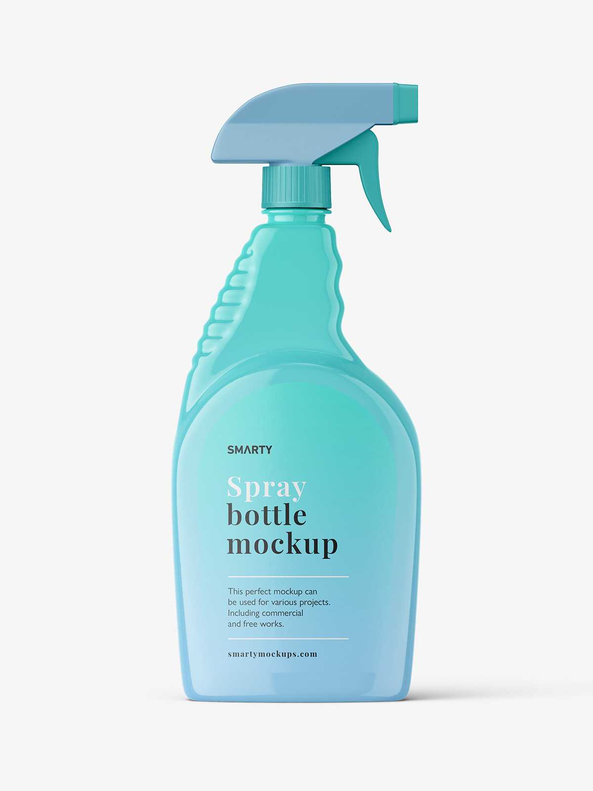 Glossy trigger spray bottle mockup