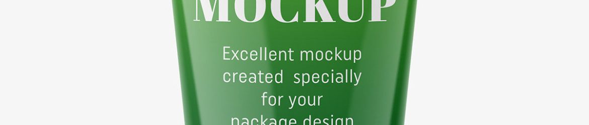 Glossy tube mockup with screw cap / fi 35 / 100 mm