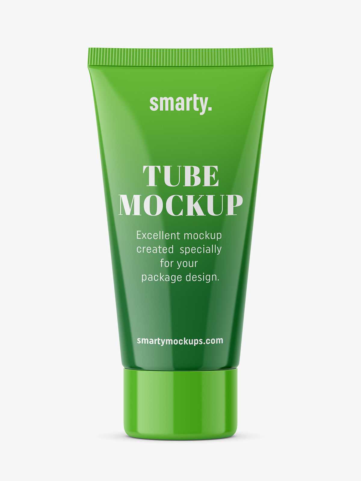 Glossy tube mockup with screw cap / fi 35 / 100 mm