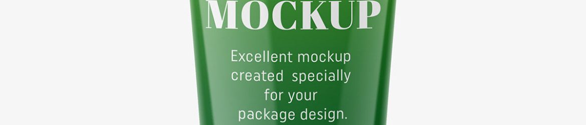 Glossy tube mockup with screw cap / fi 35 / 120 mm