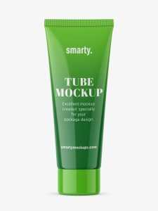 Glossy tube mockup with screw cap / fi 35 / 120 mm