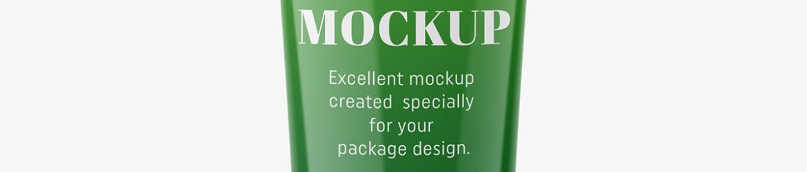 Glossy tube mockup with screw cap / fi 35 / 150 mm