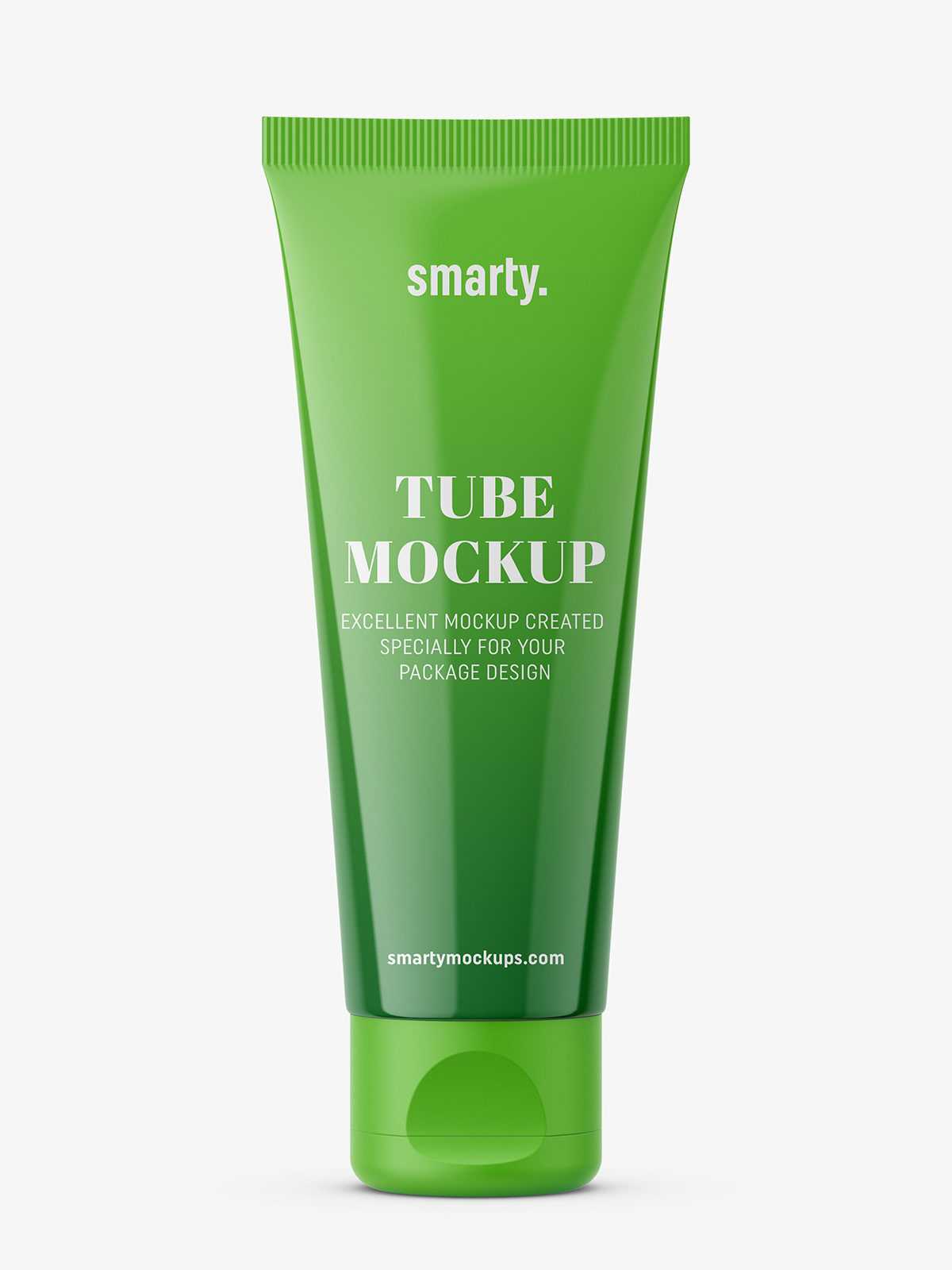 Glossy tube with flip top cap mockup