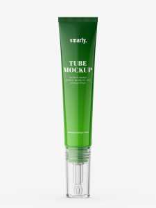 Glossy tube with glass dropper mockup