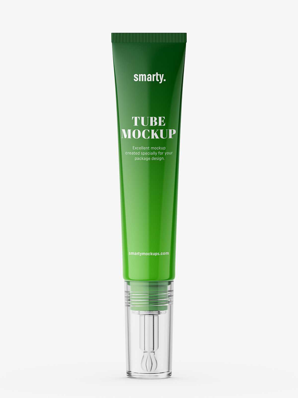Glossy tube with glass dropper mockup