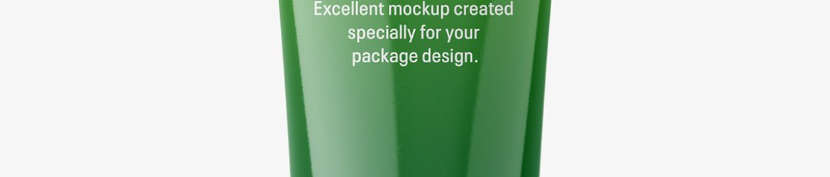 Glossy tube with long mouth cap mockup