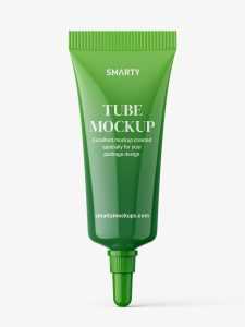 Glossy tube with long mouth cap mockup