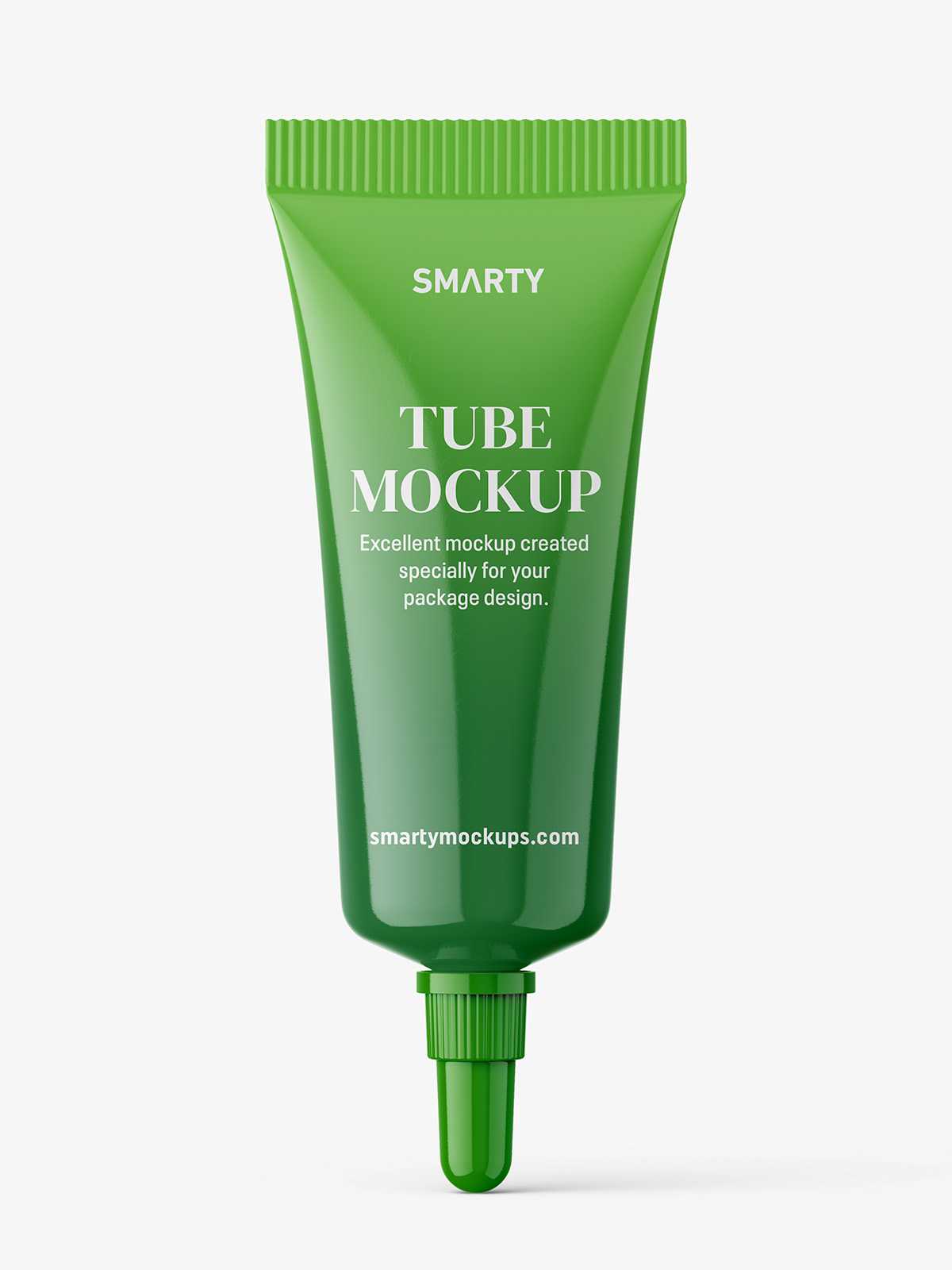 Glossy tube with long mouth cap mockup