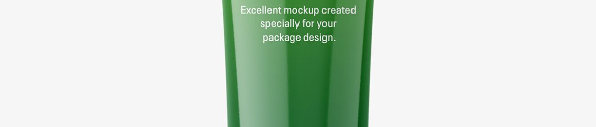 Glossy tube with long mouth cap mockup