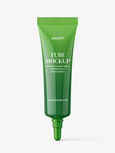 Glossy tube with long mouth cap mockup