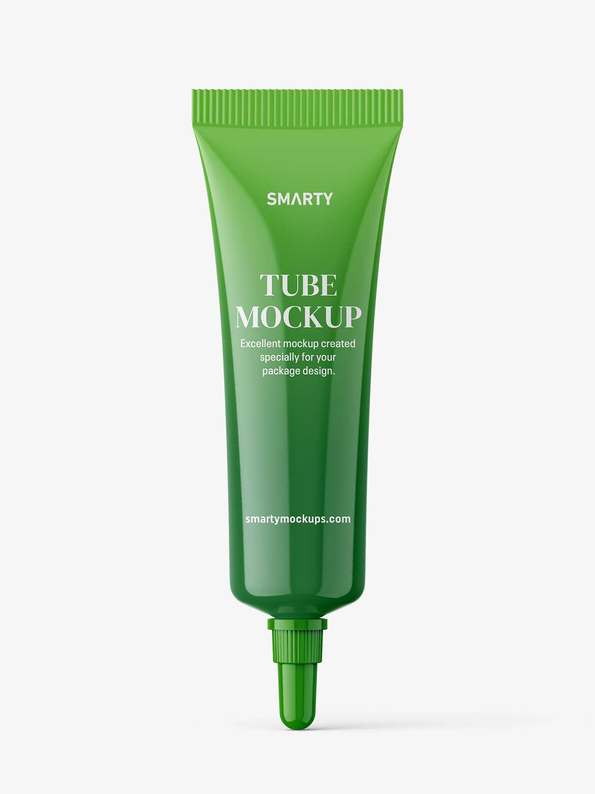 Glossy tube with long mouth cap mockup