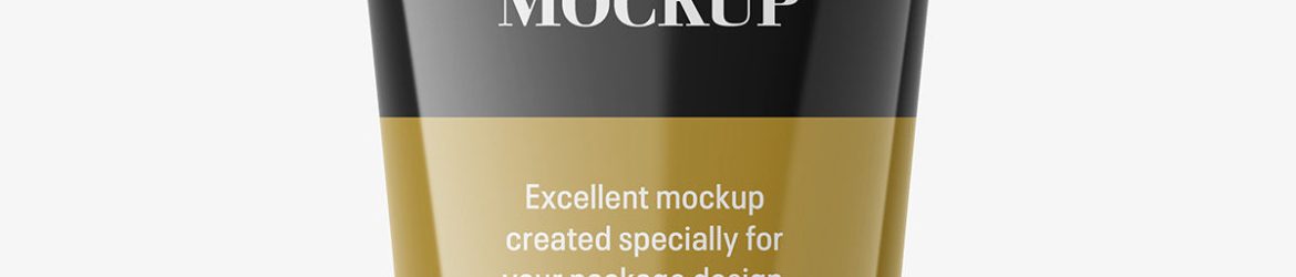 Glossy tube with octagonal cap mockup