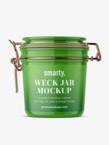 Glossy weck jar mockup