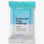 Glossy wipes pack mockup