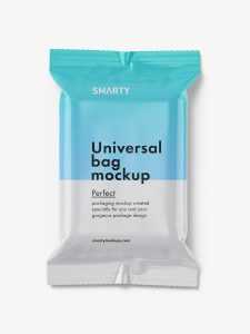 Glossy wipes pack mockup