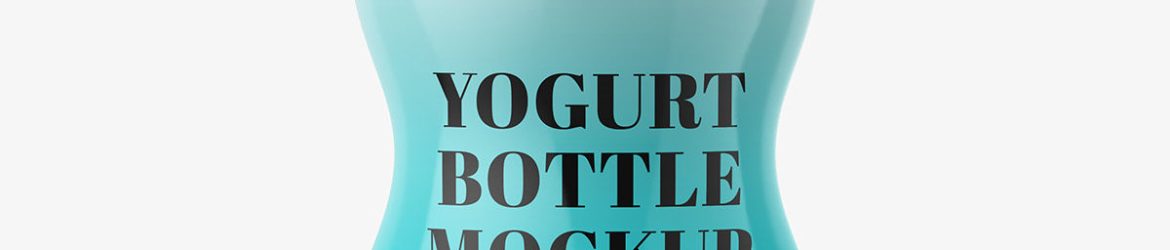 Glossy yogurt bottle mockup